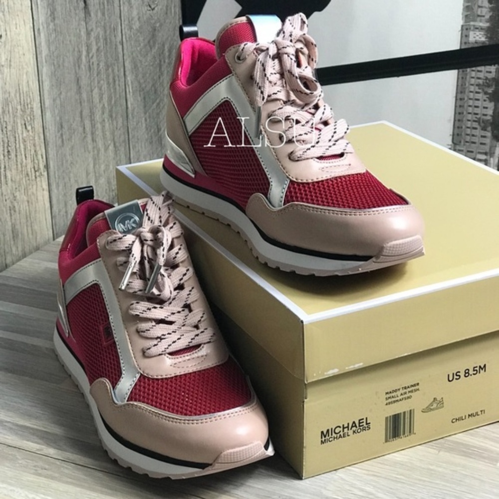 Michael Kors Maddy Trainer Small Air Mesh Chili W - Picture 3 of 8